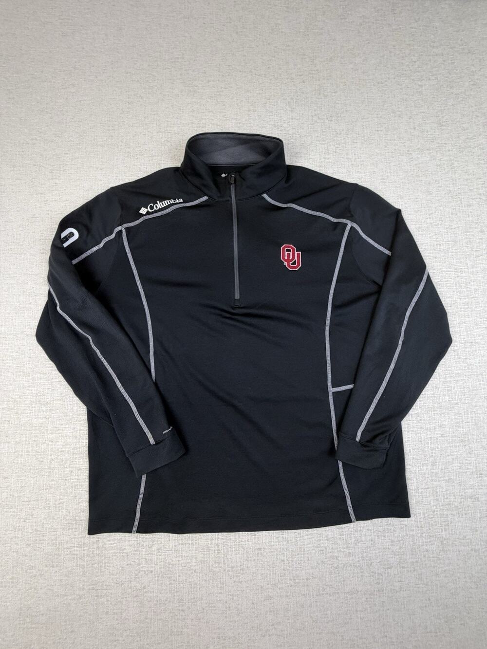 Columbia Golf Oklahoma Sooners OU 1/4 Zip Pullover Men’s XL Black